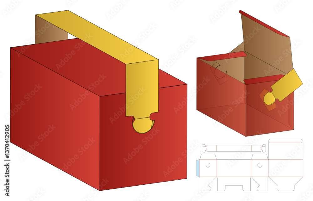 Box packaging die cut template design. 3d mock-up Box packaging die cut template design. 3d mock-up