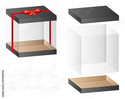 Box packaging die cut template design. 3d mock-up