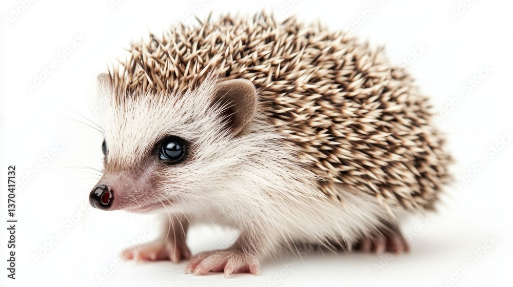 Obraz premium A tiny hedgehog standing curiously.