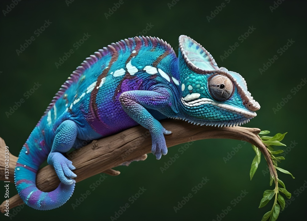 Fototapeta premium green lizard on a tree