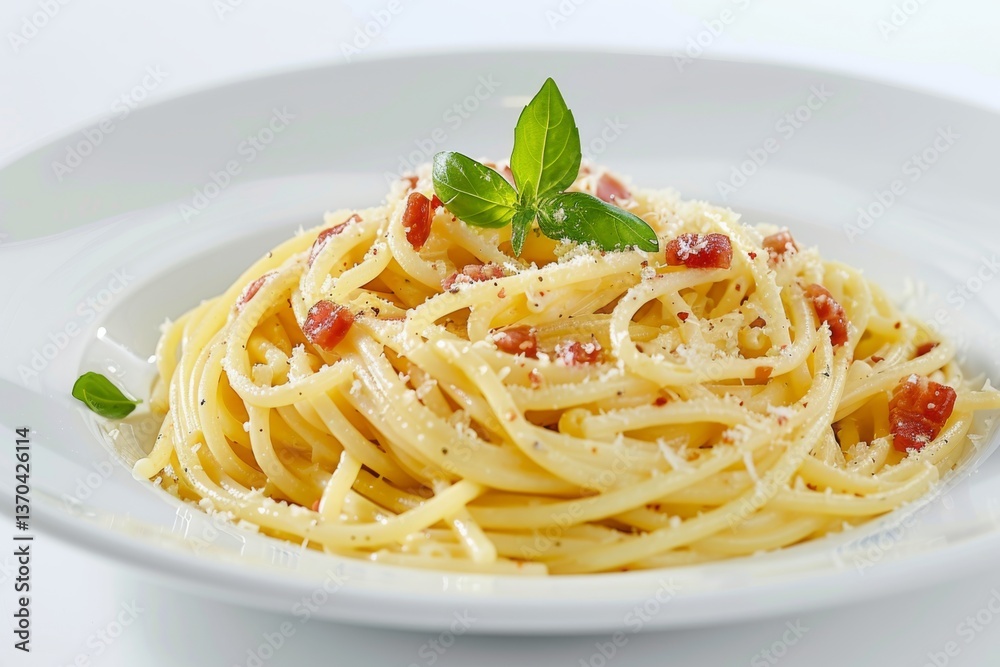 Italian spaghetti carbonara dish Italian spaghetti carbonara dish