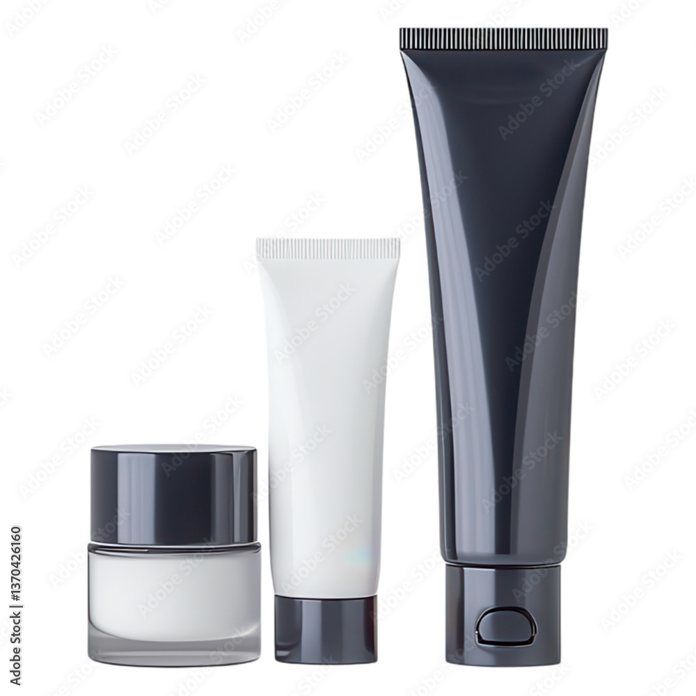 Elegant Skincare Set Cream Jar and Tubes for Beauty Routine High quality Mockup for Cosmetic Products Elegant Skincare Set Cream Jar and Tubes for Beauty Routine High quality Mockup for Cosmetic Products