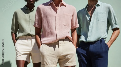 Three men in casual shirts.