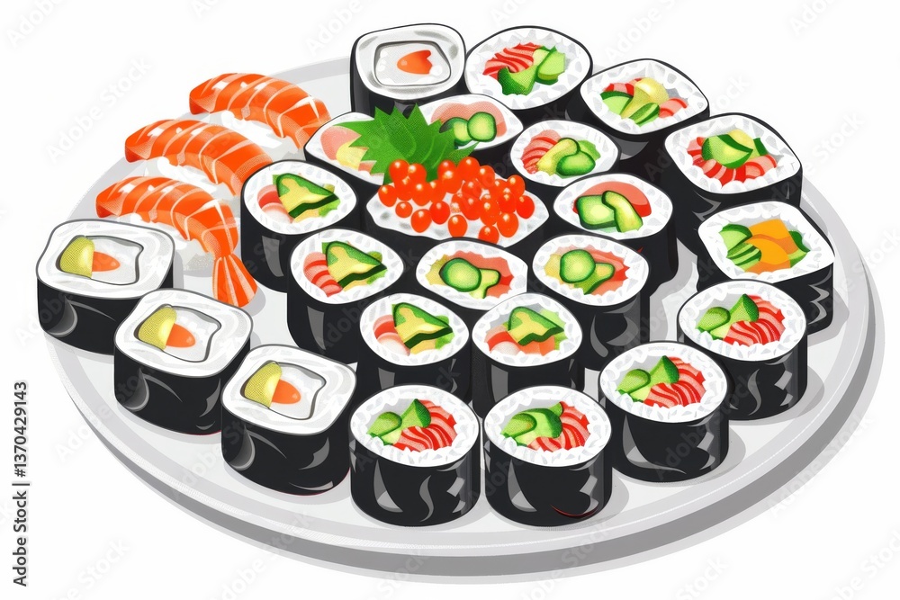 Delicious Sushi Rolls Platter Delicious Sushi Rolls Platter