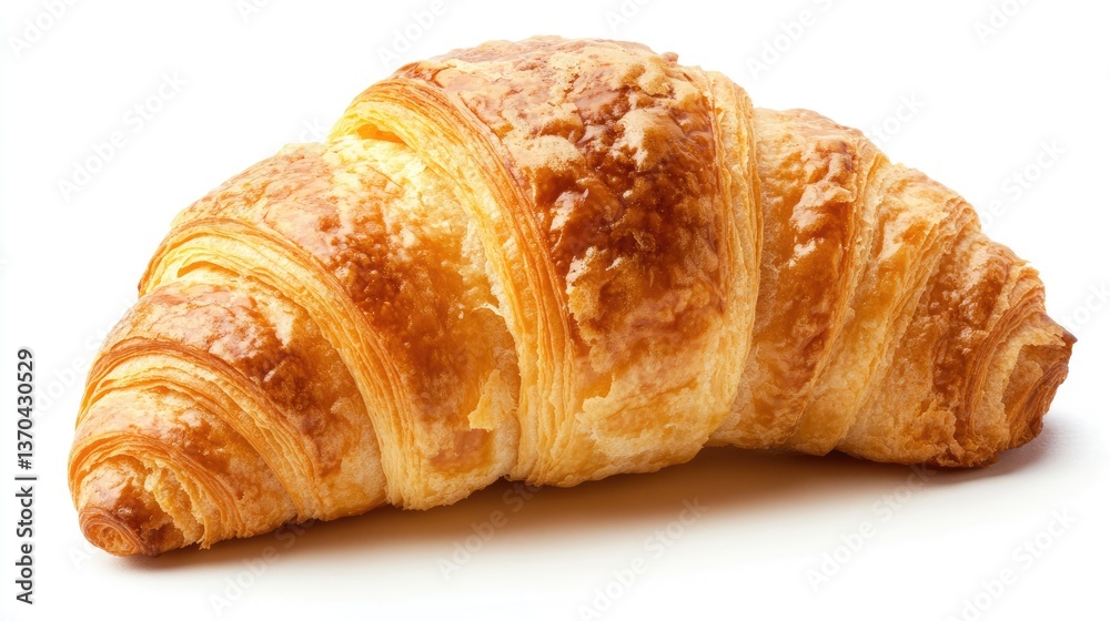 Fresh Croissant Close-Up on White Background Fresh Croissant Close-Up on White Background