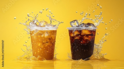Obraz na płótnie Iced drinks splashing w salonie