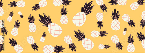 Exotic Hawaiian Pineapple Seamless Background for Travel and Resort Themes