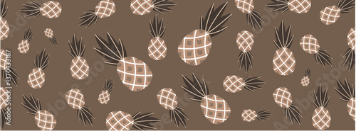 Exotic Hawaiian Pineapple Seamless Background for Travel and Resort Themes

