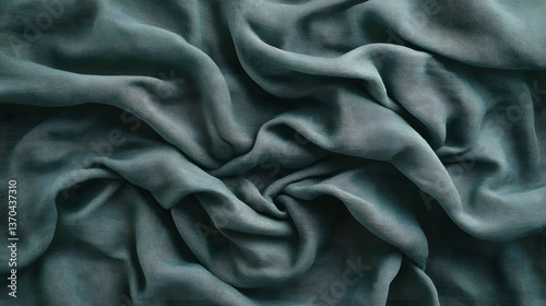 Draped Teal Fabric Texture Background Teal Silk Material Textile