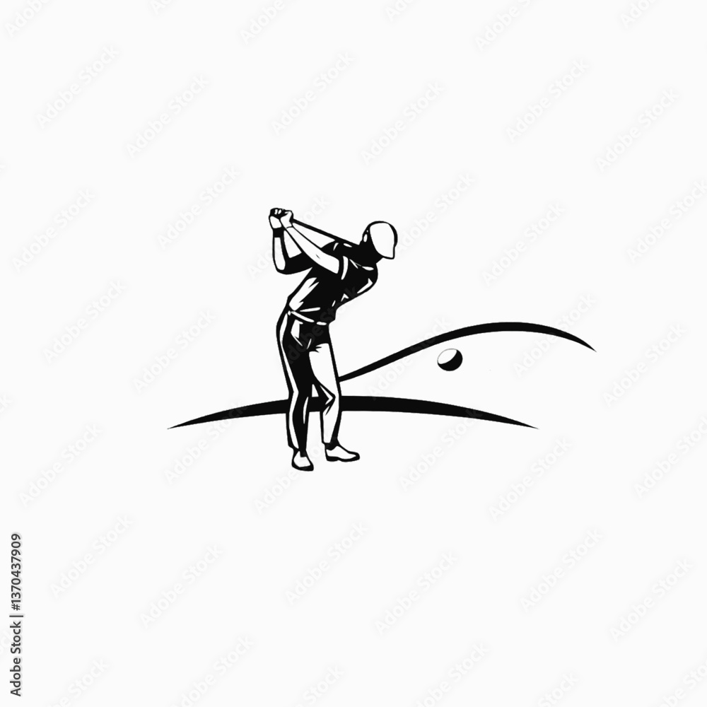 Fototapeta premium golf player silhouette vector