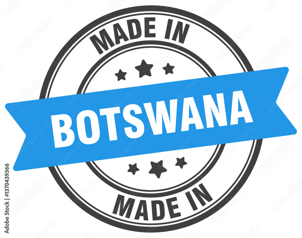 Fototapeta premium Made in Botswana round sign. Made in Botswana stamp.