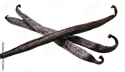 Vanilla bean Isolated On PNG Transparent and White Background 