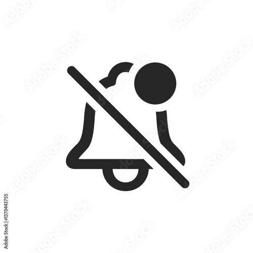 Silent Bell Badge Outline Icon
