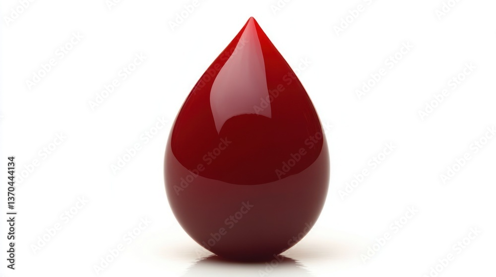 Vibrant Blood Drop with Smooth Surface Vibrant Blood Drop with Smooth Surface