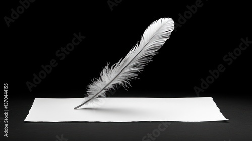 Feather quill on blank paper