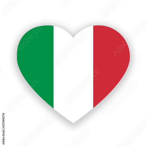Free Download Italian national flag in heart shape isolated on white. Illustration. Flag of Italy - GFXLoad