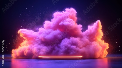Pink cloud glowing