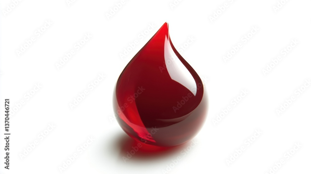 Fototapeta premium Vibrant Blood Drop with Smooth Surface
