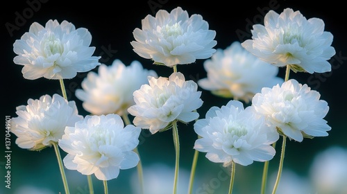 Delicate white flowers in soft focus