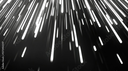 Abstract illustration of falling white light streaks on a dark background.