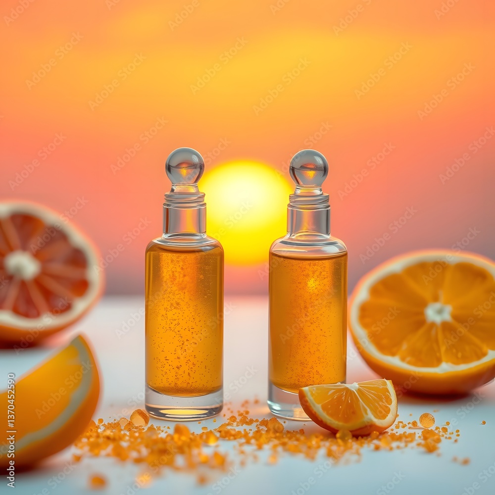 Golden Glow: Vitamin C Ampoules and Citrus Fruits in Artistic Macro Photography Golden Glow: Vitamin C Ampoules and Citrus Fruits in Artistic Macro Photography