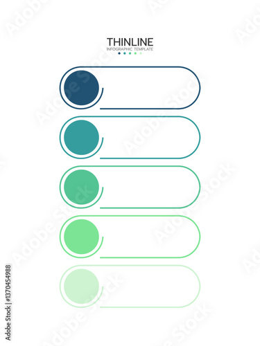 5 Elements placed in vertical row. Concept of 5 successive steps of project development process. Flat infographic design template. Simple vector illustration for business analytics.