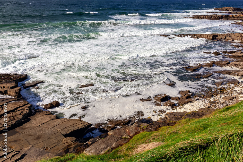 Atlantic Ocean coastline landscape of Ireland.
