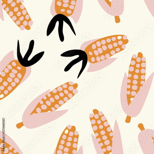 Farm corn Seamless Pattern, organic pattern