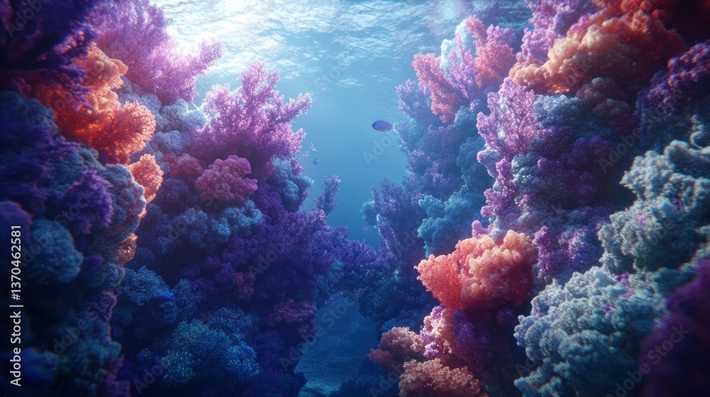 Naklejka premium Colorful vibrant coral reefs found deep within the oceans depths