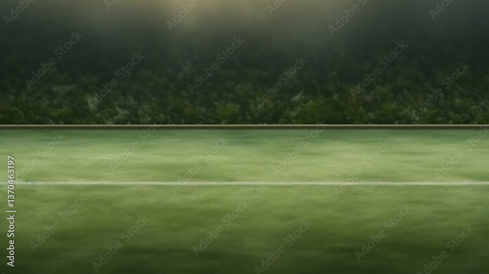 Fototapeta premium Green Field with a Single White Line