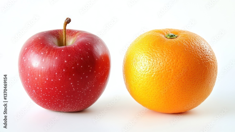 Apple and Orange Top View Apple and Orange Top View