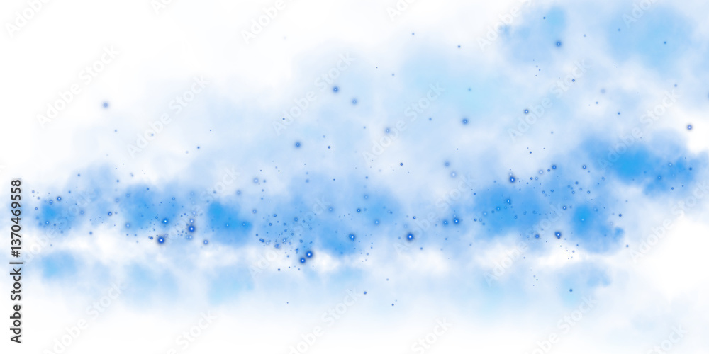 Magic blue smoke with glitter and small particles of twinkling stars. Fog with luminous particles. Blue vapor with stardust. Morning fog over land or water surface, magic haze. PNG. Magic blue smoke with glitter and small particles of twinkling stars. Fog with luminous particles. Blue vapor with stardust. Morning fog over land or water surface, magic haze. PNG.