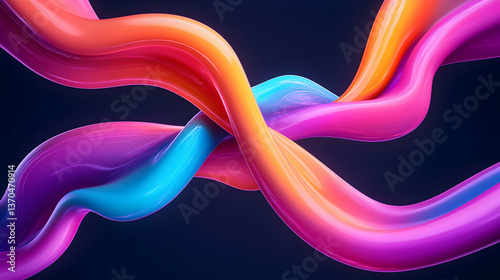Abstract Colorful Fluid Shapes Background