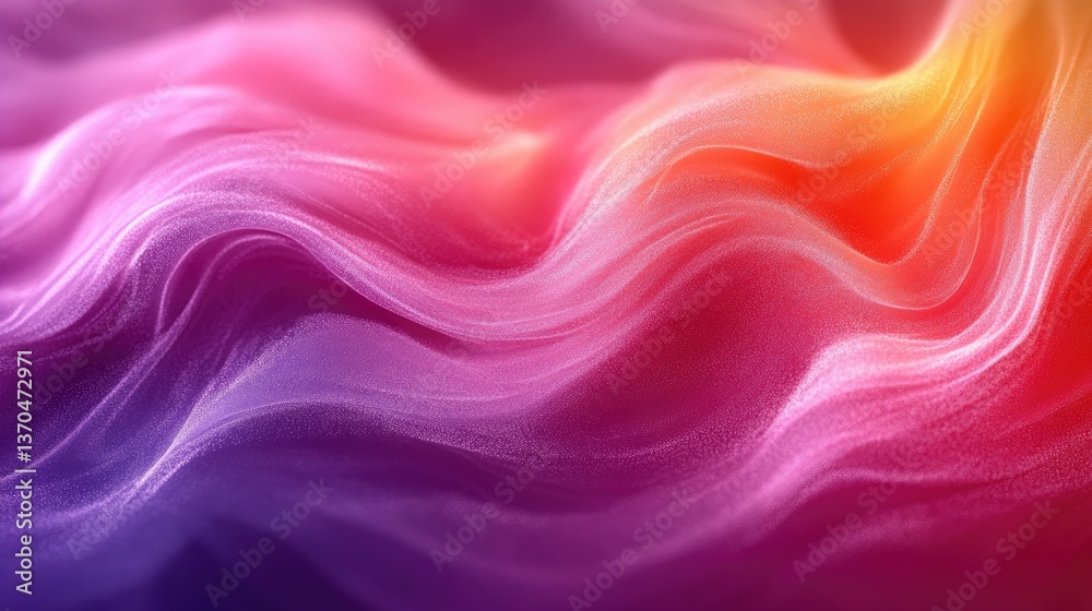 Obraz premium Colorful, flowing, abstract waves shimmer with light, creating a mesmerizing and vibrant background