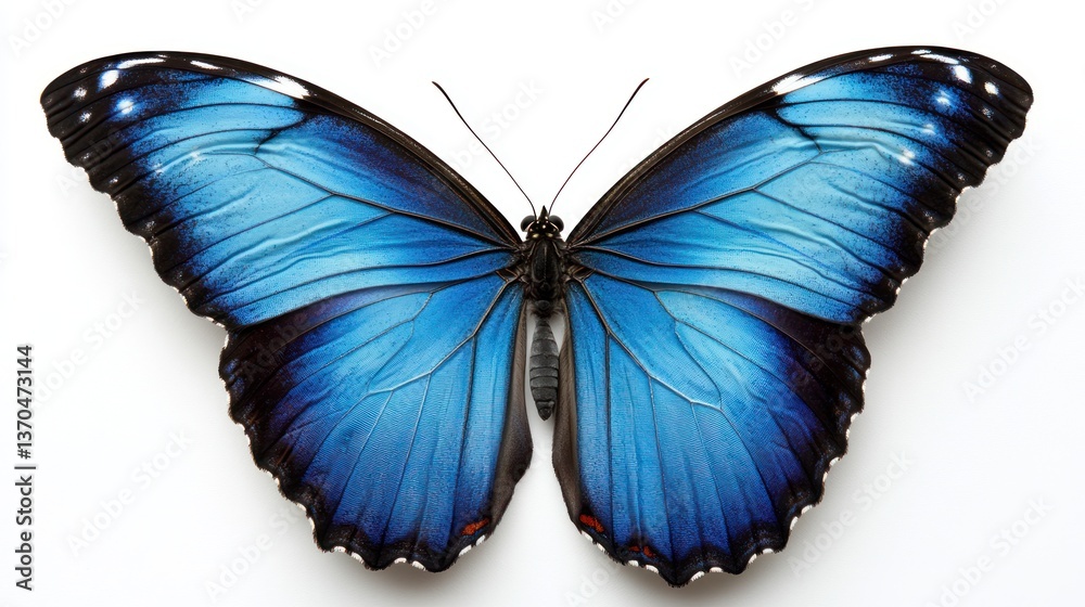 Fototapeta premium Striking Blue Butterfly Hovering