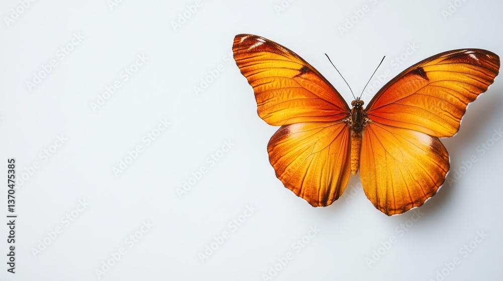 Fototapeta premium Bright Orange Butterfly Hovering Gracefully