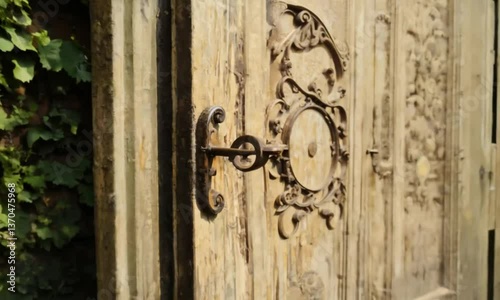 Old door handles on old doors Video animation