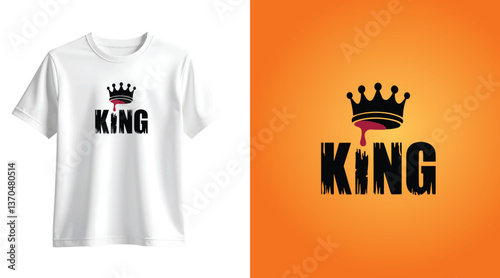 King Crown Dripping Typography T-Shirt Design