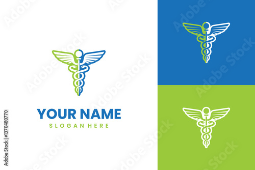 Medical Logo Caduceus Design Vector