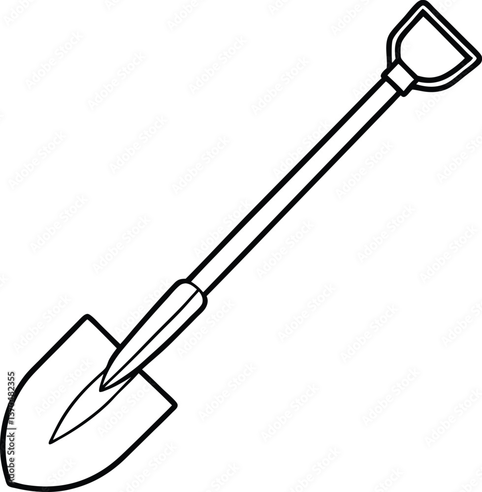 Shovel Line Art Vector
