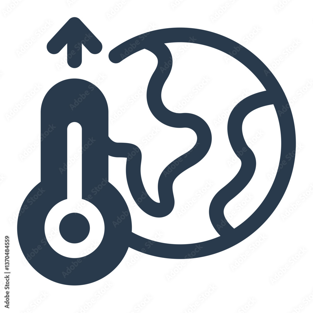Melting Planet Earth Icon Representing Climate Change Melting Planet Earth Icon Representing Climate Change