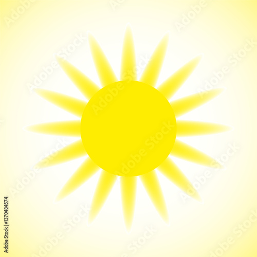 Sun. Sun drawn from circles on a white background. Abstract sun for design.