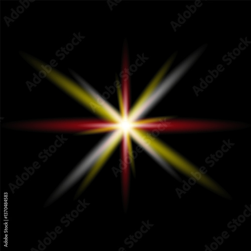 ПечатьGlow on a black background. Glow. Glow of different colors. Abstract background.
