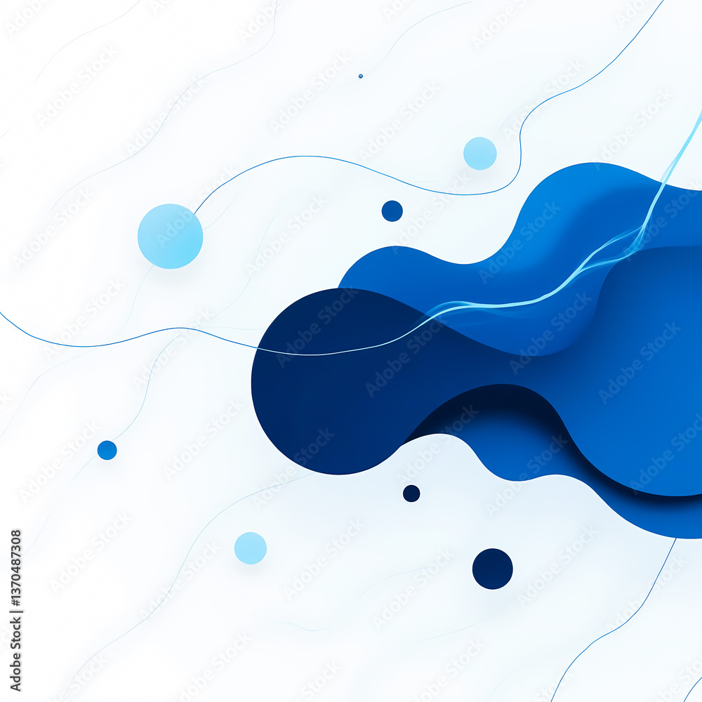 Fototapeta premium abstract blue shapes on white background