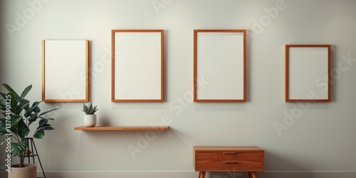 Wallpaper Mural Modern minimalist home interior with wooden frames and furniture Torontodigital.ca