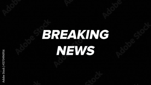 breaking news text animation with 3d chrome effect