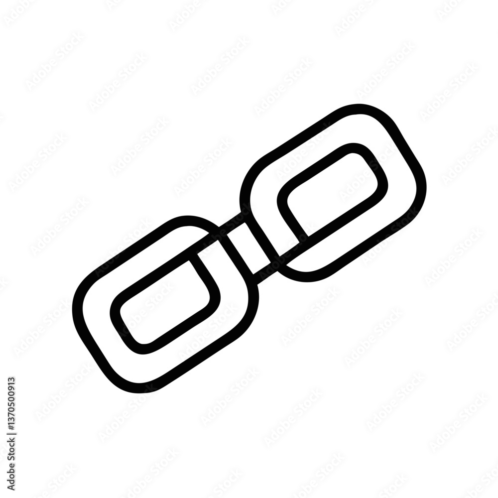 Simple Chain Links Illustration in Black and White for Blockchain Simple Chain Links Illustration in Black and White for Blockchain