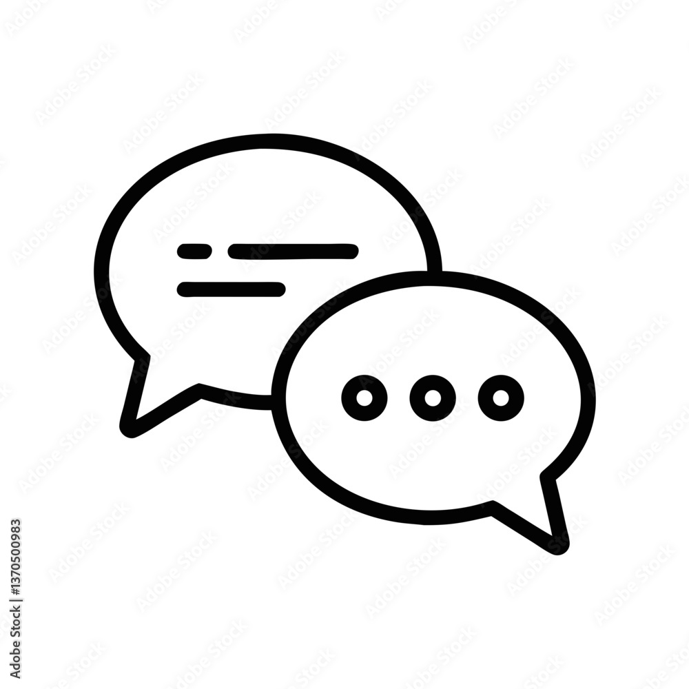 Chat Bubbles Representing Communication in Minimalist Style  