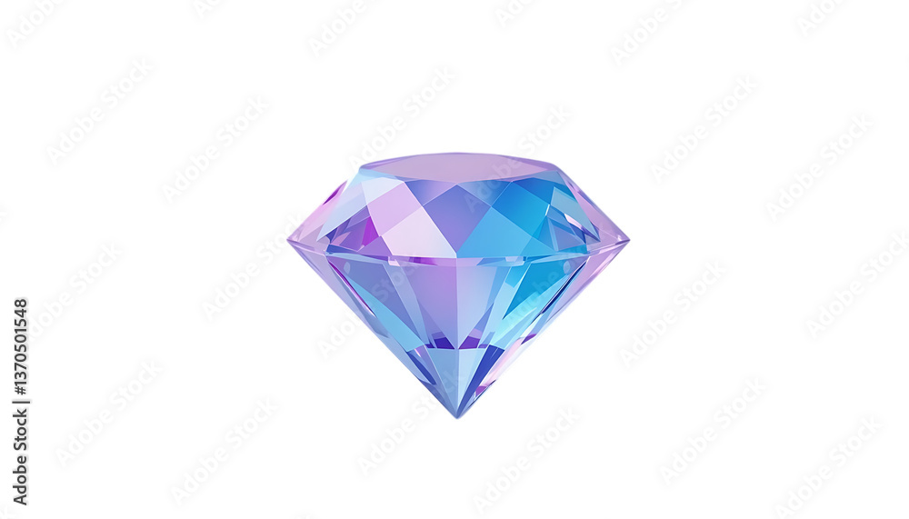 Glossy 3D diamond featuring pastel gradient colors of blue, pink, and purple png Glossy 3D diamond featuring pastel gradient colors of blue, pink, and purple png