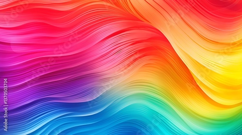 Wallpaper Mural Vibrant Rainbow Waves Abstract Colorful Design Torontodigital.ca